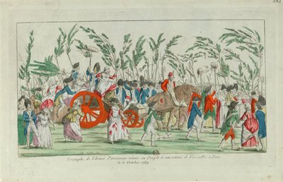 从十月进军凡尔赛返回家中，1789年，1789年。 作者 Unbekannt