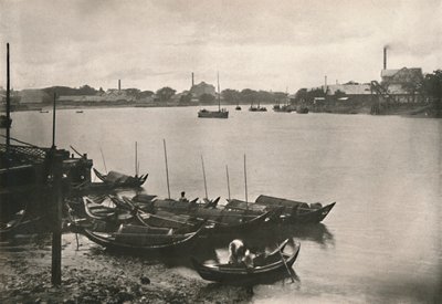 仰光Poozoondoung Creek上的碾米厂，1900年。 作者 不明