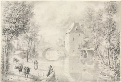 老桥旁的路，1800年代。 作者 不明