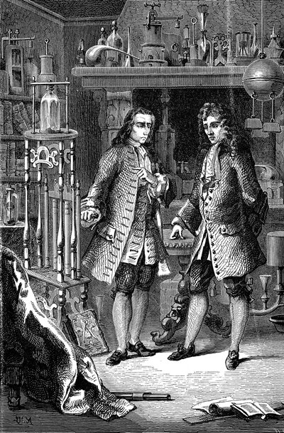 罗伯特·博伊尔（Robert Boyle），盎格鲁爱尔兰化学家兼物理学家，丹尼斯·帕平（Denis Papin），法国物理学家，1870年 作者 不明