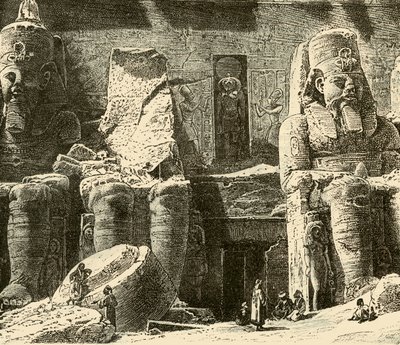 1890年在Abousimbel的摇滚庙宇。 作者 不明
