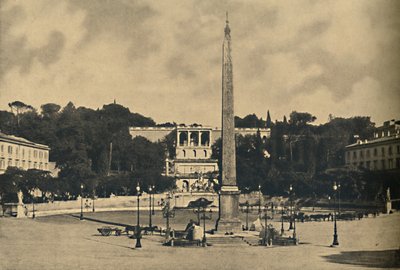 罗马-方尖碑，喷泉和波波洛广场。 -平西奥公园公共露台，1910年 作者 不明