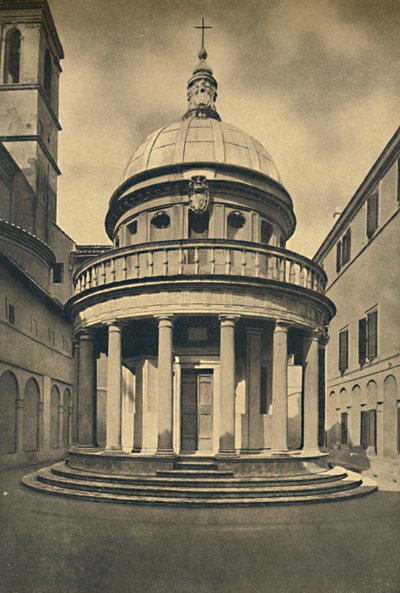 罗马-布拉曼特（Bramante）的庙宇，位于Janiculum山上蒙托里奥的圣彼得（S. Pietro）回廊中 作者 Unbekannt