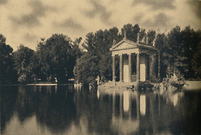罗马-Villa Borghese Umberto I.-花园湖畔的小庙宇，1910年 作者 不明