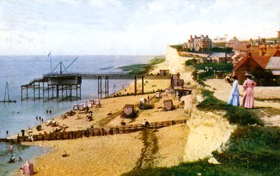 东萨塞克斯郡Rottingdean海滩，向西看，c1900s-1920s 作者 不明