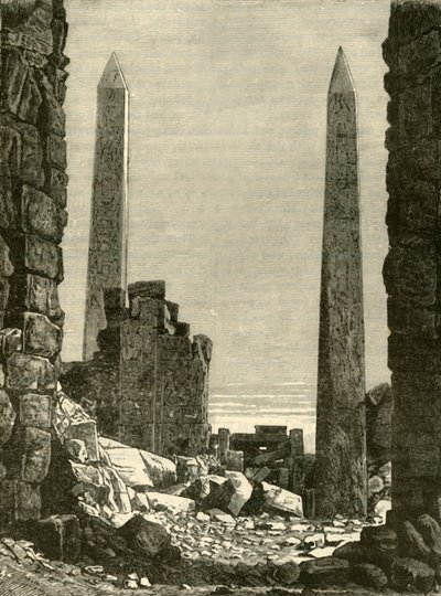 1890年在卡纳克（Karnak）的废墟。 作者 不明