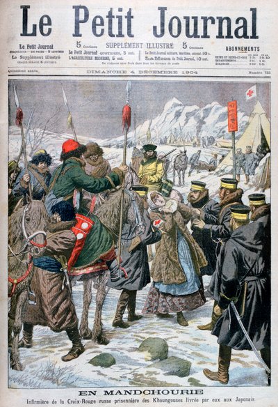 俄国护士被满族人俘虏，移交给日本，满洲，1904年 作者 不明