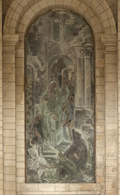 带着熊的圣徒（布面油画） 作者 不明