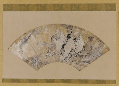 松树下的释迦牟尼、孔子和老子，室町时代，1392-1568。 作者 不明