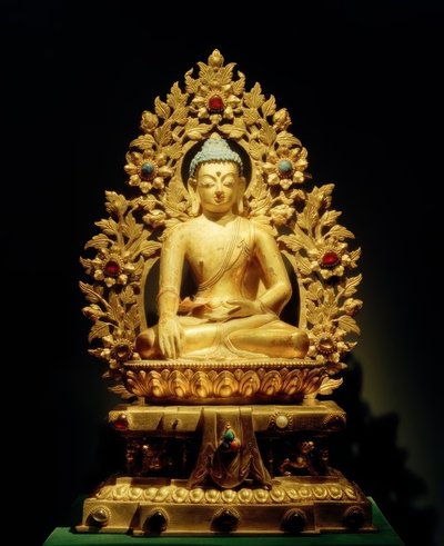 释迦牟尼的雕塑，18世纪。 作者 不明