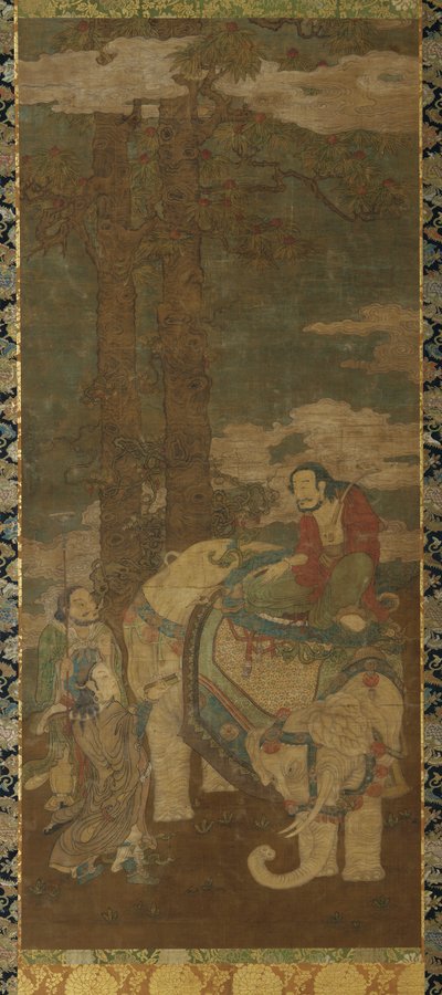 大象上的释迦牟尼，16-17世纪。 作者 不明