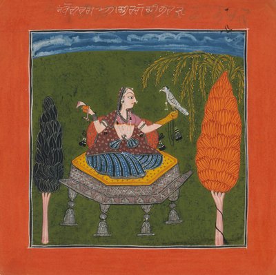 Sanveri Ragini，《 Ragamala系列音乐模式花环》中的Page，ca。 1700–1710年。 作者 不明