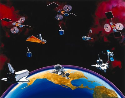 卫星, 通讯, 美国TDRSS星座和地面站 作者 不明