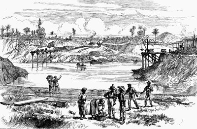 1888年德莱塞普尝试挖掘巴拿马运河的场景 作者 不明