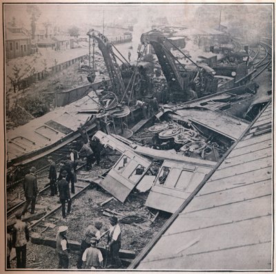 1906年在索尔兹伯里发生的可怕铁路灾难现场 作者 不明