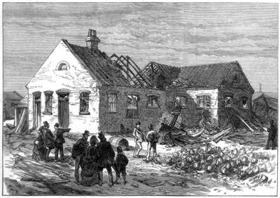 1872年格林威治沼泽地弹药筒工厂发生爆炸的现场 作者 不明