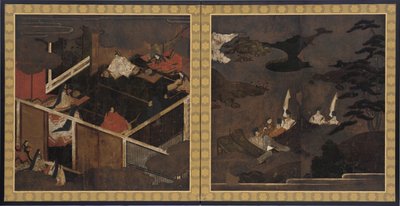 源氏物语》的场景，桃山时期，16世纪末。 作者 不明