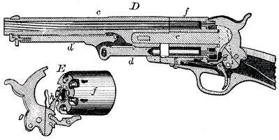 柯尔特左轮手枪，c1880的剖视图 作者 不明