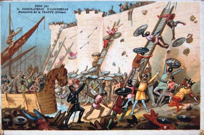 巴黎的西格（Seige of Normans），十九世纪。彩色石版画。私人收藏 作者 不明
