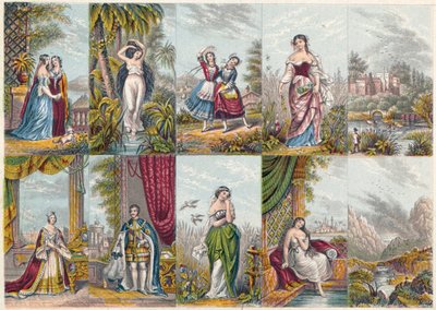 景观和人物系列，包括维多利亚女王和阿尔伯特王子的肖像，1851年 作者 不明