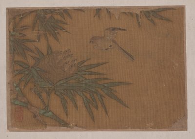 七只鸟在竹树上筑巢。 作者 不明