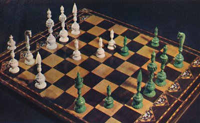 十七世纪象牙棋盘和棋盘，1948年 作者 不明