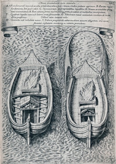 十七世纪消防船，c1660 作者 不明