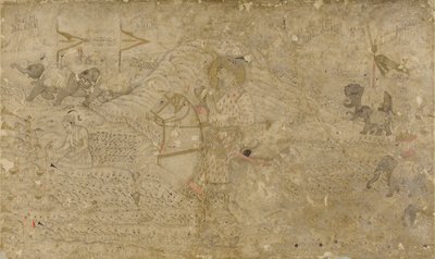 沙贾汗和他的儿子达拉-什科打猎，约1790年。 作者 不明