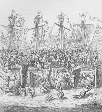 在1372年于法国拉罗谢尔（la Rochelle）运送，c1804 1906年 作者 不明