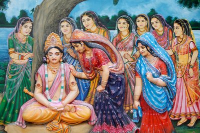 Shree Krishna 以 Gauranga Vrindavan Inde 的形式出现 作者 不明