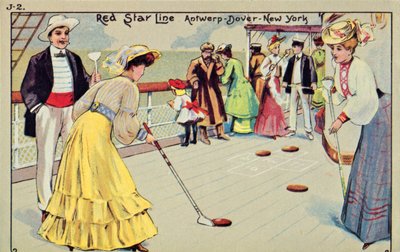 1907年，红星线客船上的沙狐球。 作者 不明