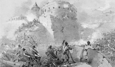 塞巴斯托波尔的围困。大约在1850年代法国人进入小镇的入口。 作者 不明