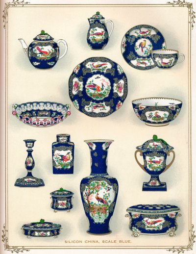 中国硅，蓝色鳞片，二十世纪初。 1911年 作者 不明