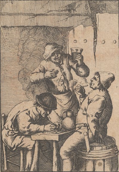 站在两个吸烟者之间的歌手，1610-185。 作者 不明