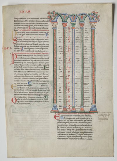 Gratian的Decretum中的单叶：具有一致性的四重商场...，c。 1160-1165。 作者 不明