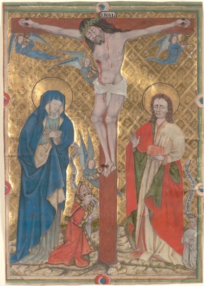 遗体中的单片叶子：在十字架上钉死c。 1480。 作者 不明