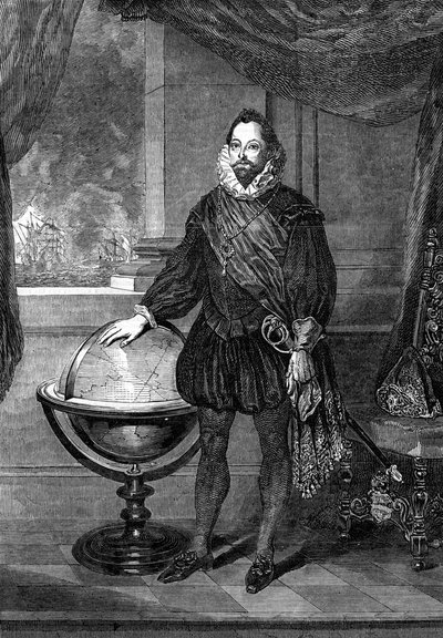 弗朗西斯·德雷克爵士，十六世纪的航海家，水手和海盗，1851年 作者 不明