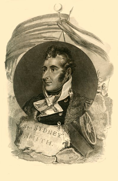 西德尼·史密斯爵士（Sidney Smith）和300名英国水手一起，在1816年（1764-1840年）为英亩的破坏辩护。 作者 不明