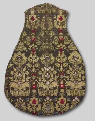 带动物图案的六色Chasuble正面，1415-25。 作者 不明
