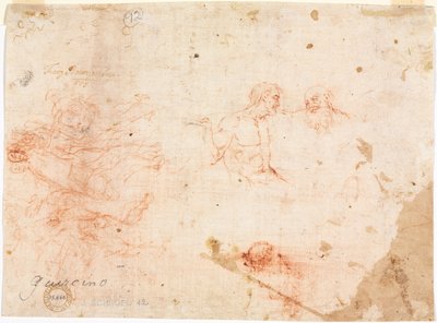 《两个男人和其他各个人物的素描》，摄于1600年代。 作者 不明