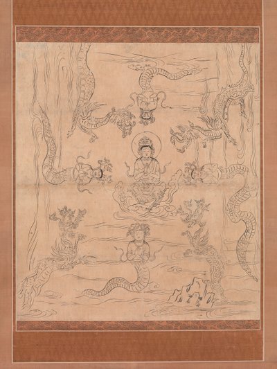 邀雨曼陀罗草图，12世纪。 作者 不明