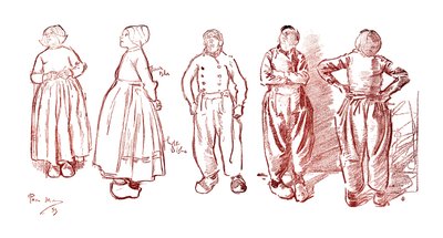 1900年荷兰福伦丹的素描 作者 不明