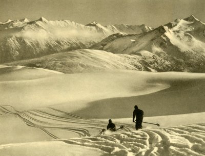 奥地利，盖洛斯高原上的滑雪运动，摄于1935年。 作者 不明