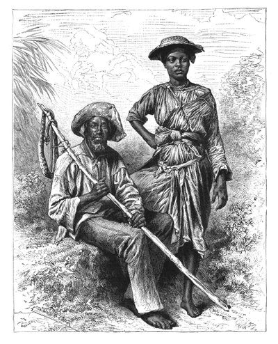 蛇捕手和木炭女孩，马提尼克岛，c1890 作者 不明