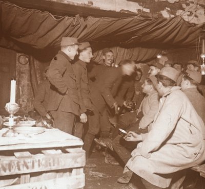法国北部吉尼库尔，收容所中的士兵，c1914-c1918 作者 不明