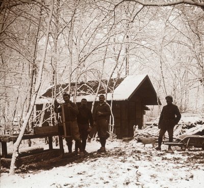 雪中的士兵，法国皇后森林，c1914-c1918 作者 不明