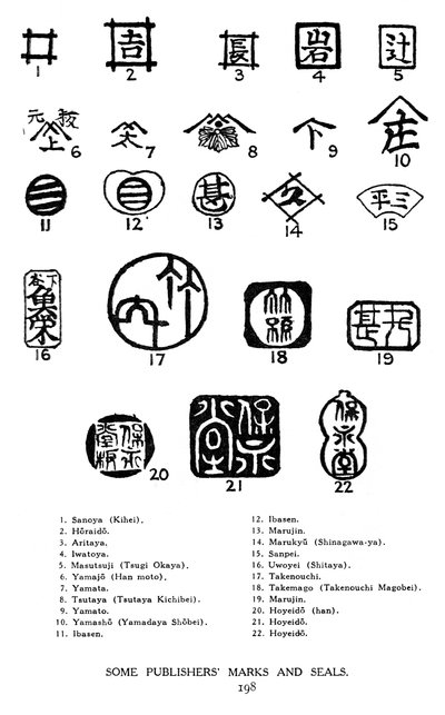 1925年的19世纪，一些日本出版商的商标和图章 作者 不明