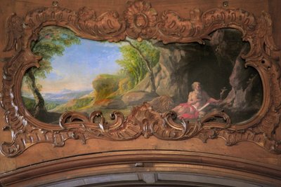 Somme, Ciestercian Abbey of Valloires of the 12th century, rebuilt in the 17th century, painting attributed to Francois Boucher in the sacristy of L