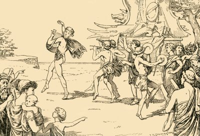 领导青年合唱团的Sophocles，1890年。 作者 不明