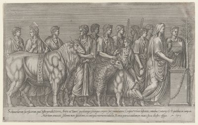 Speculum Romanae Magnificentiae：在Campus Martius上的祭祀，16世纪。 作者 不明